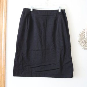 Harve Benard Black Pencil Skirt Nice Shine Side Splits Size 12